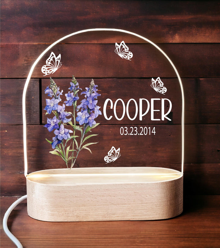Personalized Birth Flower Night Light, Christmas Kids Gift
