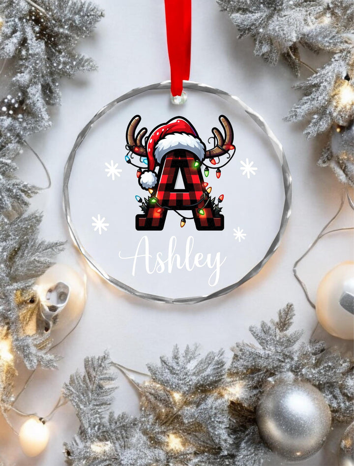 First Christmas gift ornament Baby Monogram Ornament Gift grandkids ornament New born Ornament Christmas name Ornament Crystal Glass gifts