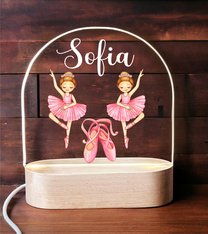 Ballerina gift Toddler LED night light Decor Sign Custom new Baby gift Birthday gift for Niece Gift for grand daughter Kids Christmas gift