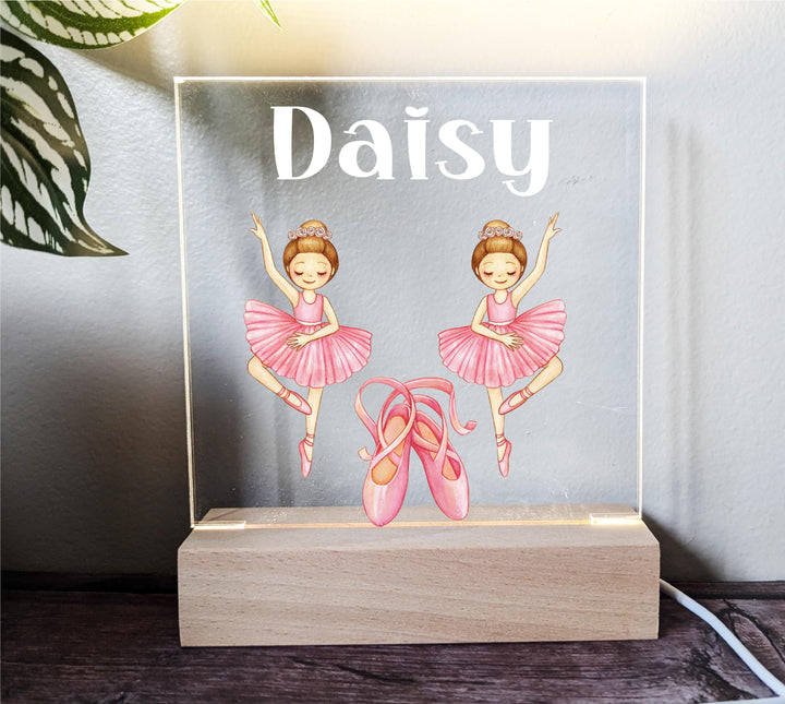 Ballerina gift Toddler LED night light Decor Sign Custom new Baby gift Birthday gift for Niece Gift for grand daughter Kids Christmas gift