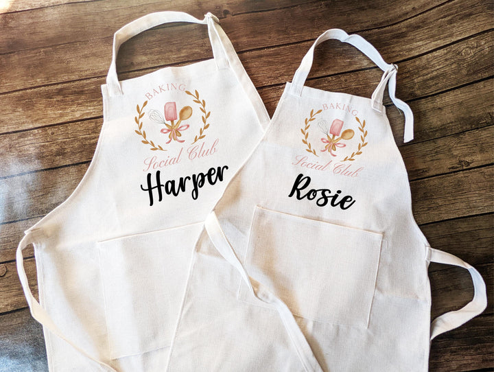 Coquette Bow Baking Social Club Kitchen Apron for Women
