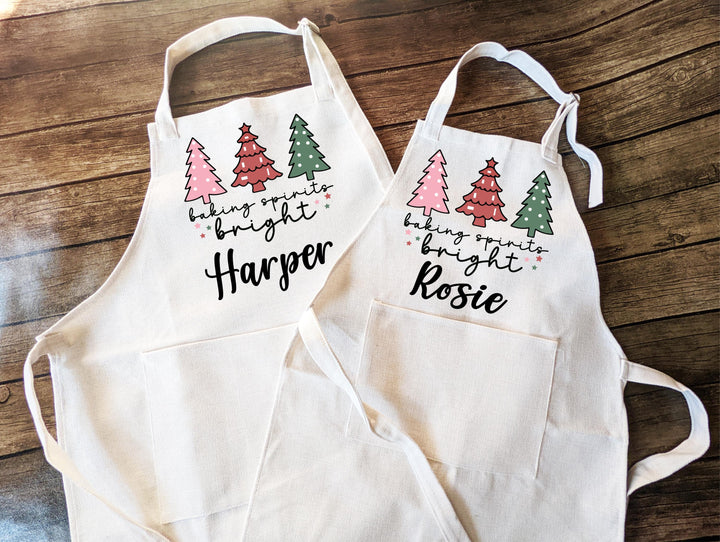 Custom Christmas Baking Squad Apron for Women Holiday Crew