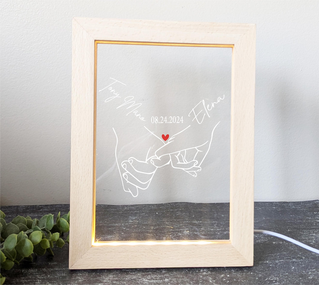 Valentines Day Gift for Her Engagement Night Light Frame