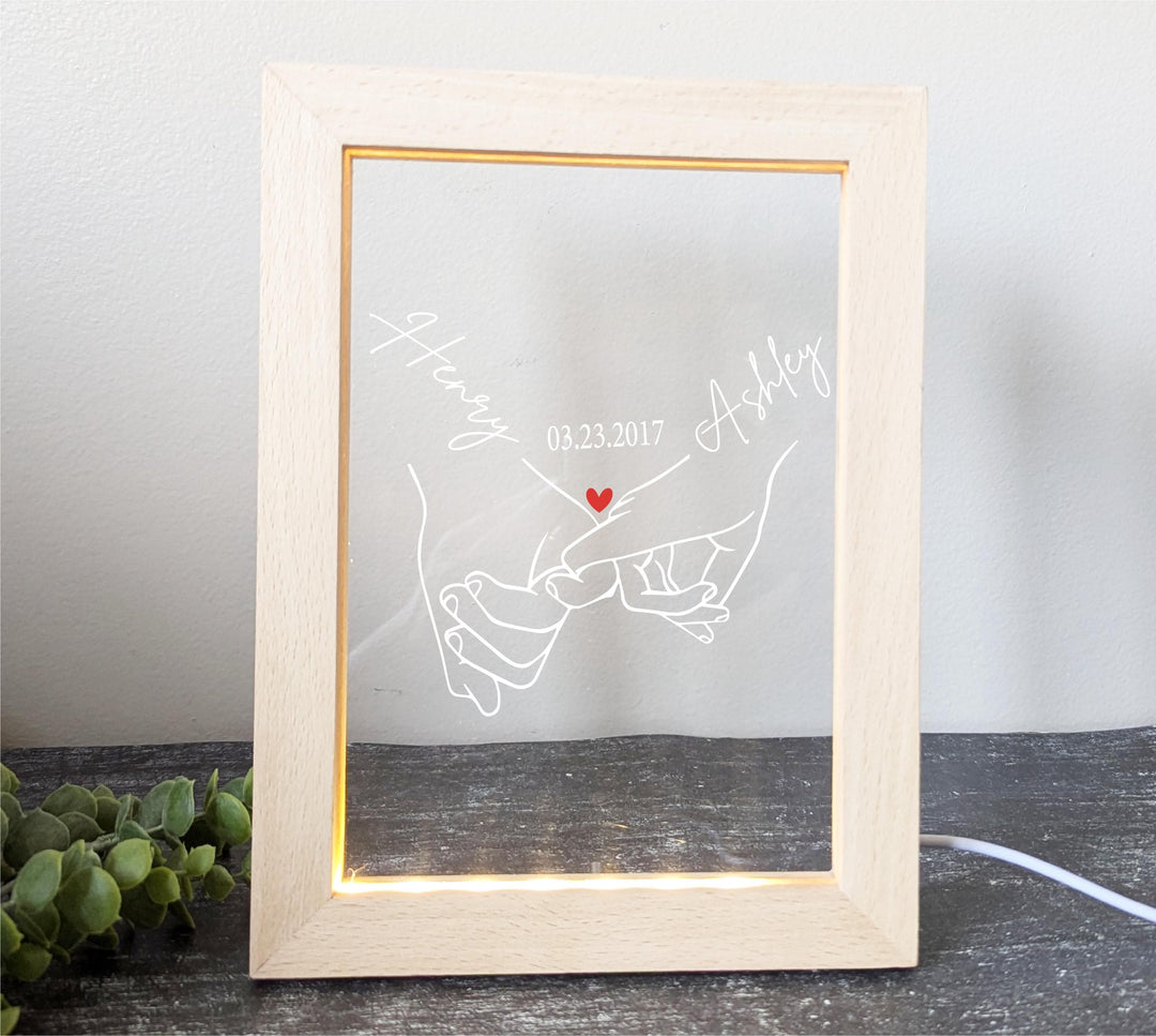 Valentines Day Gift for Her Engagement Night Light Frame