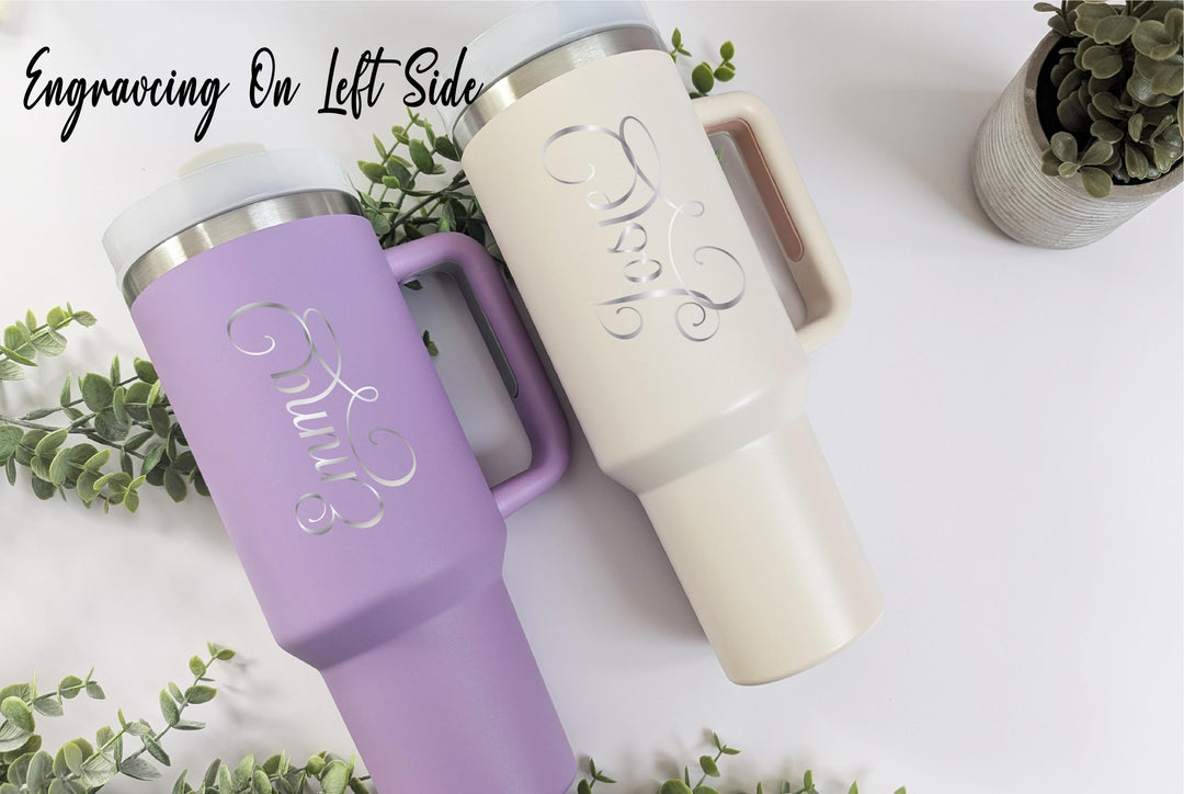 Personalized cup 40 oz Gift tumbler Birthday gift Girls trip cups Coworker birthday gift tumbler with handle Sister birthday gift idea cups