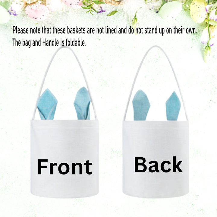 Personalized Kids Easter Basket with Bunny Ears
