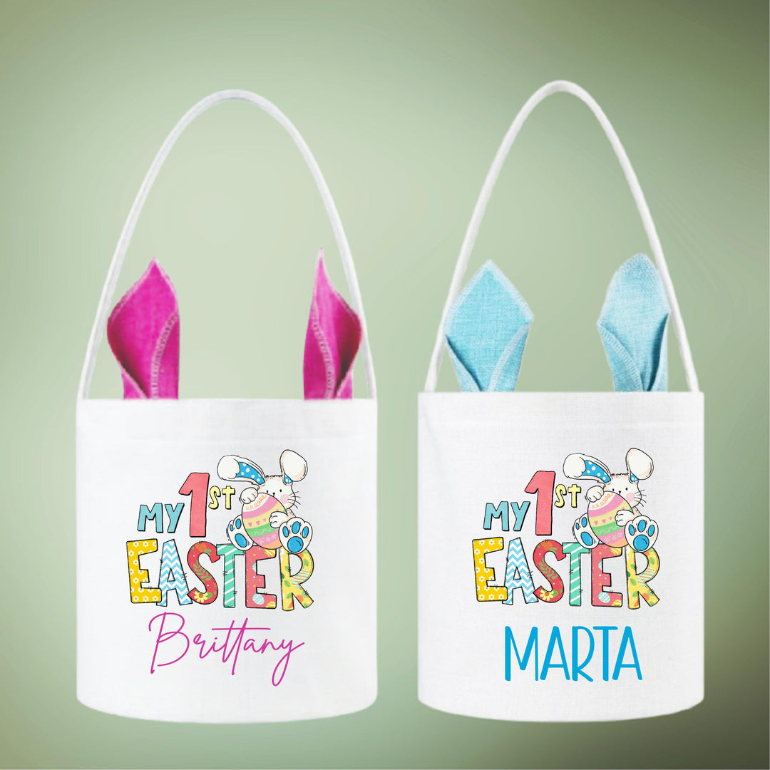 Personalized First Easter Basket Bag for Kids with Name