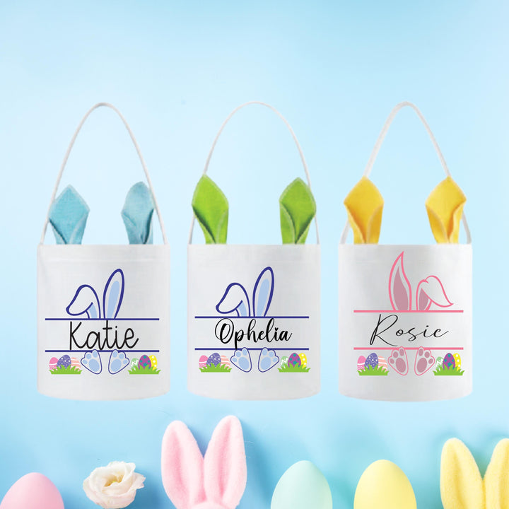 Kids Easter Basket Custom Bunny Ears Personalized Gift Bag