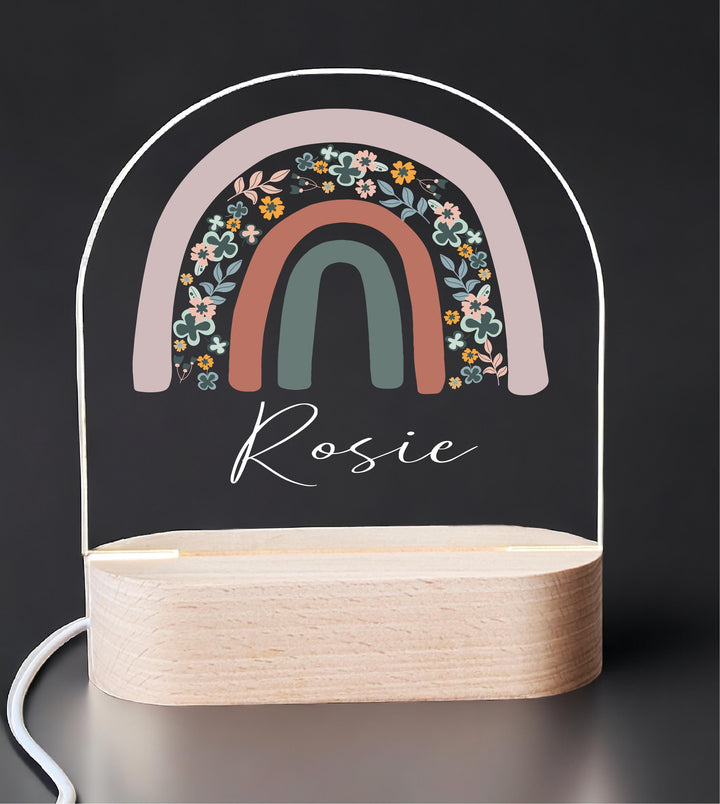 Personalized Rainbow Boho Kids Room LED Light Decor