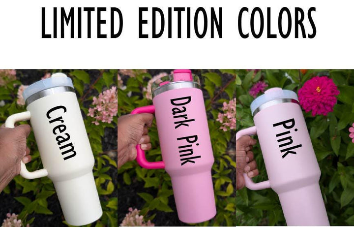 Personalized Name Tumbler with Handle Custom Engraved 40 oz