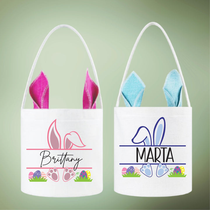 Kids Easter Basket Custom Bunny Ears Personalized Gift Bag