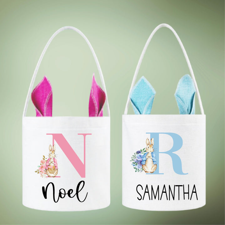 Kids Easter Basket With Bunny Ears Personalized Treat Bag