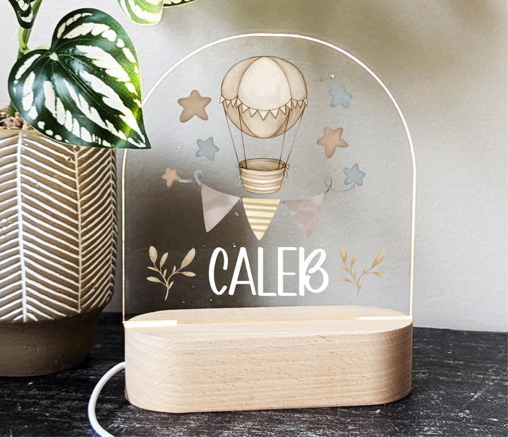 Personalized Hot Air Balloon Baby Gifts Custom Name LED Light