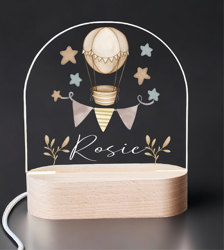 Personalized Hot Air Balloon Baby Gifts Custom Name LED Light