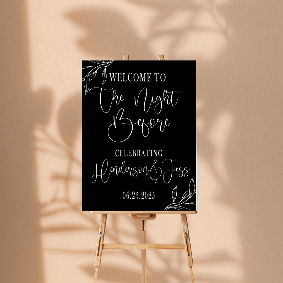 The Night Before Wedding Welcome Sign, Acrylic