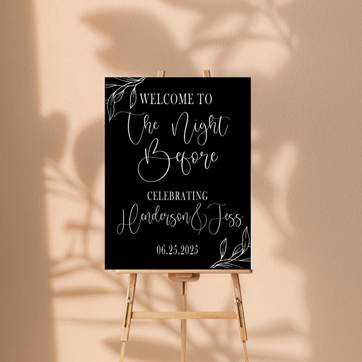 The Night Before Wedding Welcome Sign, Acrylic