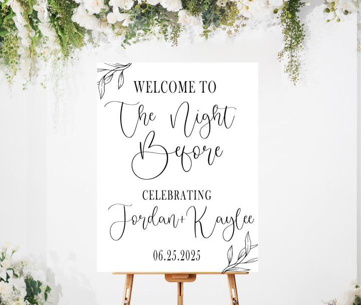 The Night Before Sign Acrylic Personalized Welcome Wedding Sign