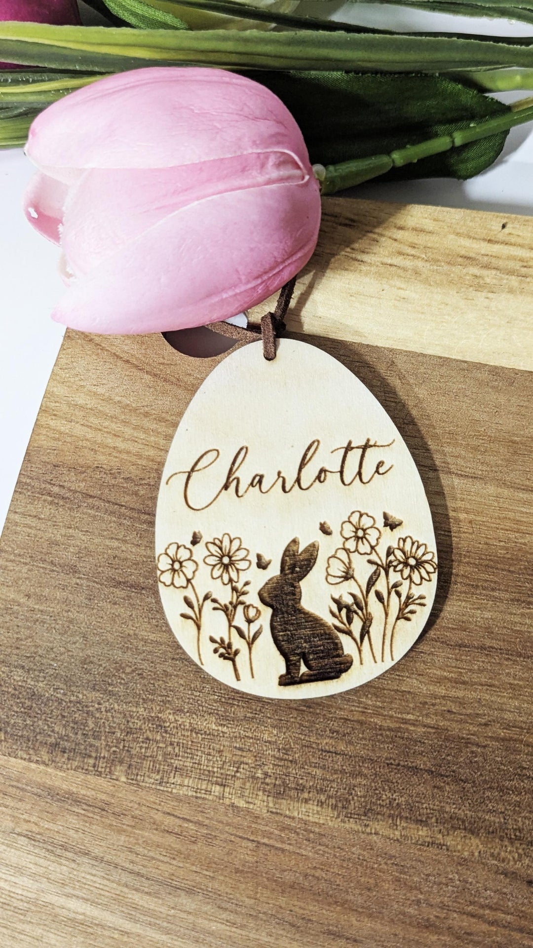 Customized Easter Name Tag Minimalist Egg Tag for Kids