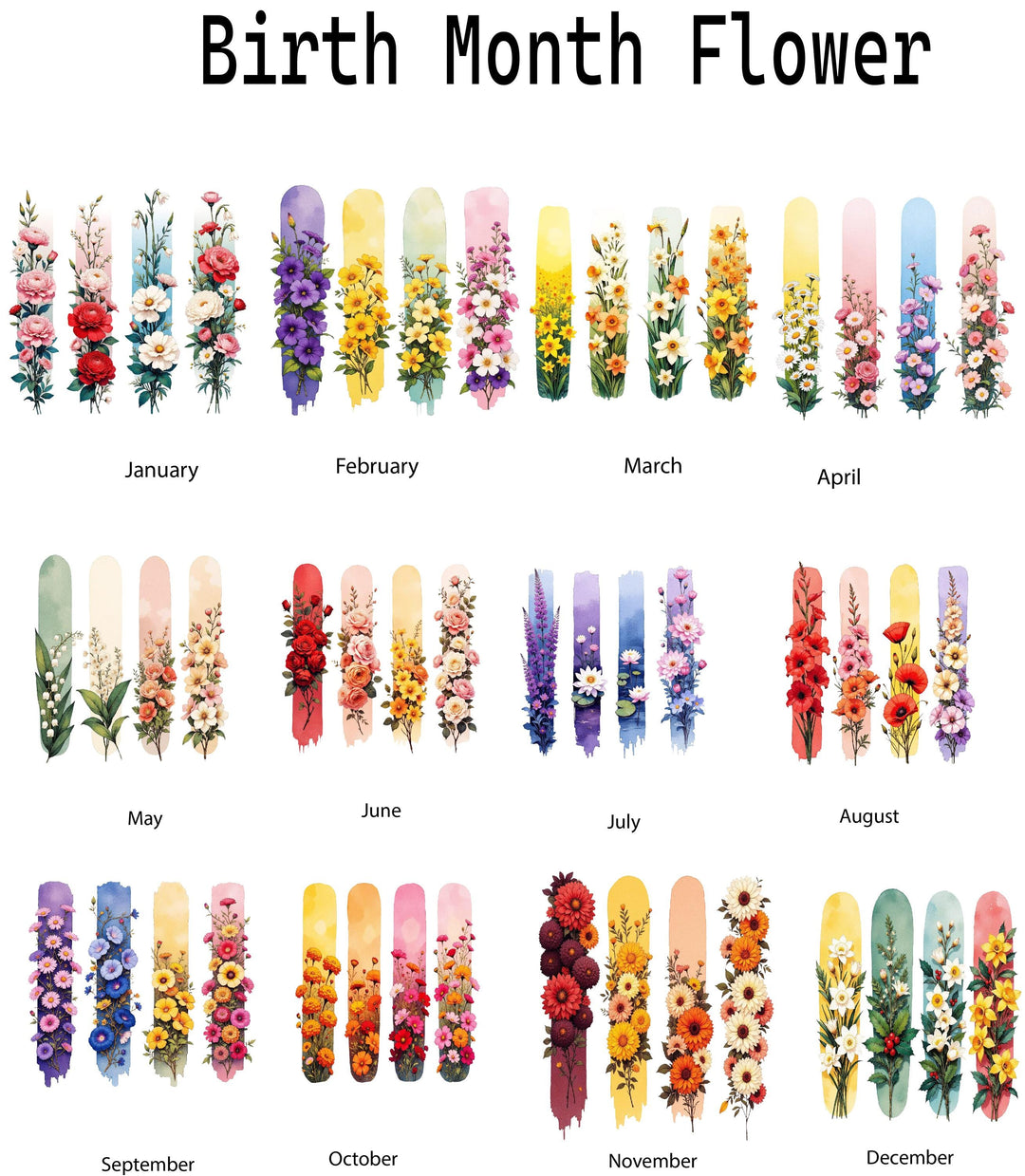 Birth Flower Iced Coffee Cup Personalized with Lid Straw