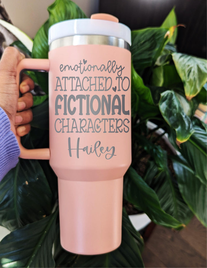 Personalized Book Lover Gift 40oz Tumbler With Handle