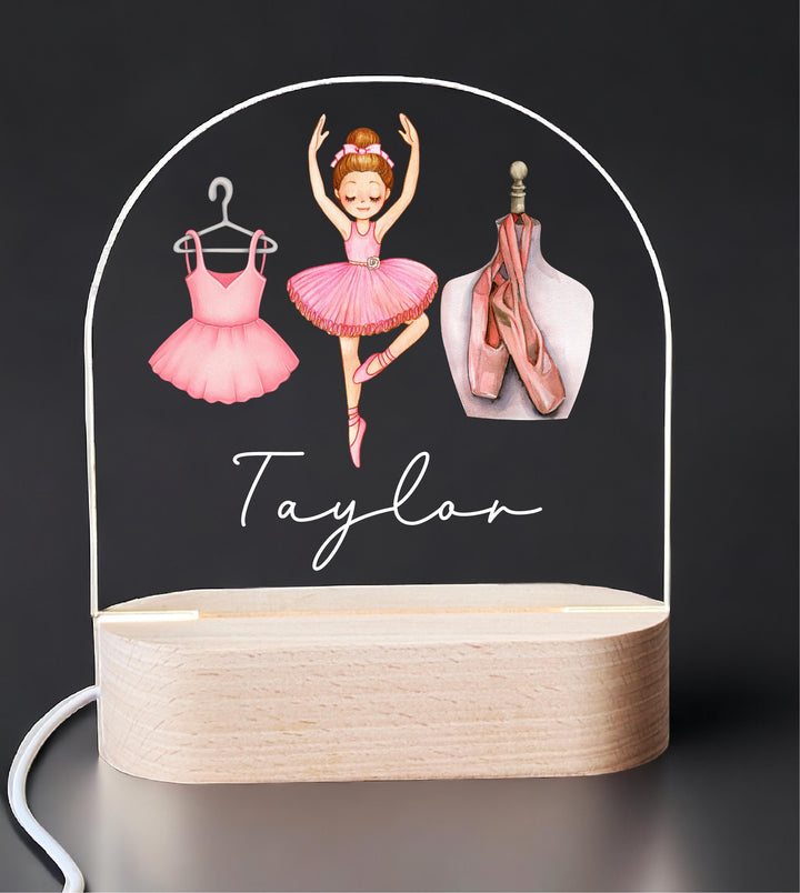 Personalized Ballerina Kids Room Decor Custom Name Light