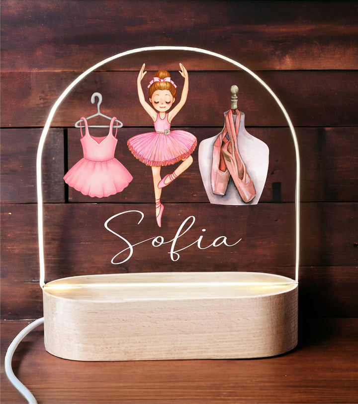 Personalized Ballerina Kids Room Decor Custom Name Light