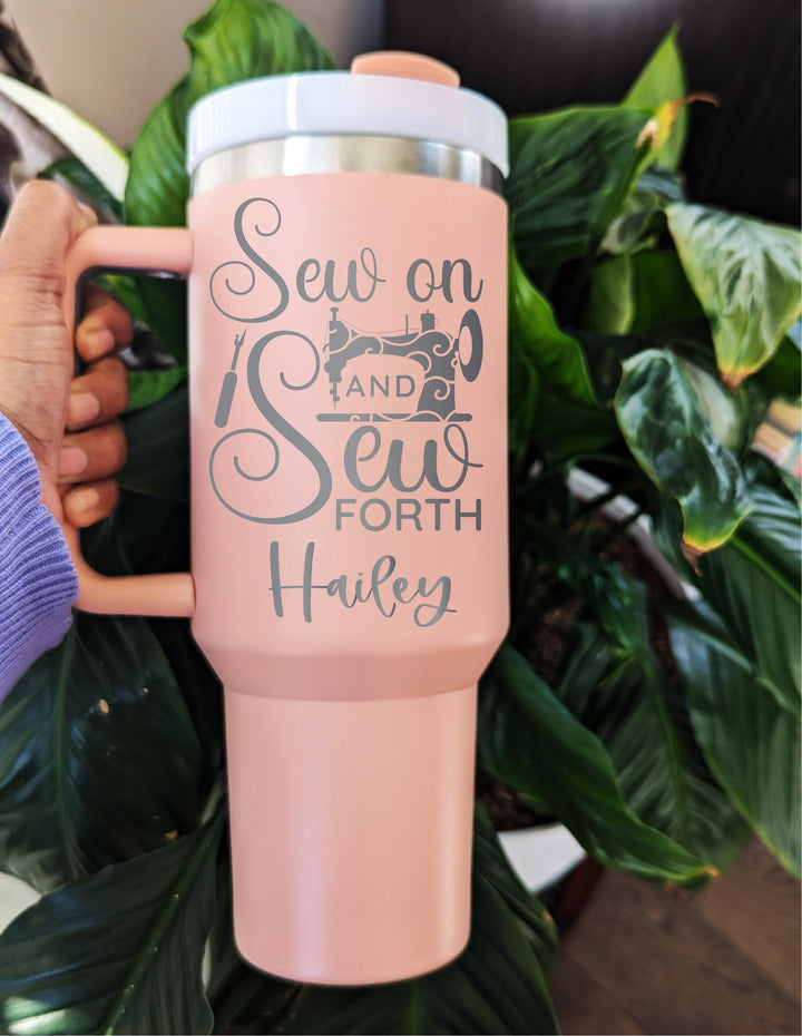 Sewing Women Gift Tumbler Personalized Quilting Lover Cup