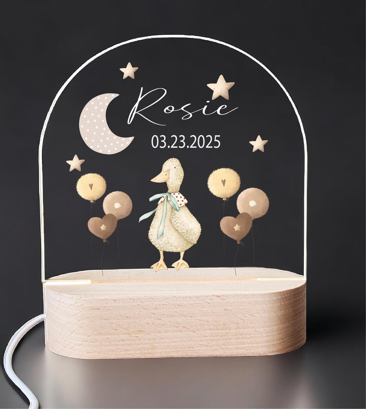 Personalized Goose LED Night Light Nursery Decor