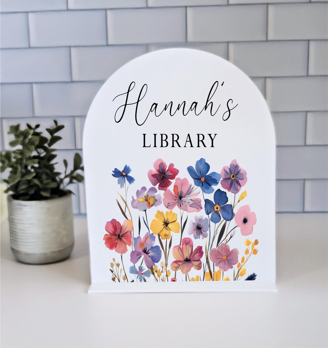 Personalized Home Library Sign Decor for Book Lovers