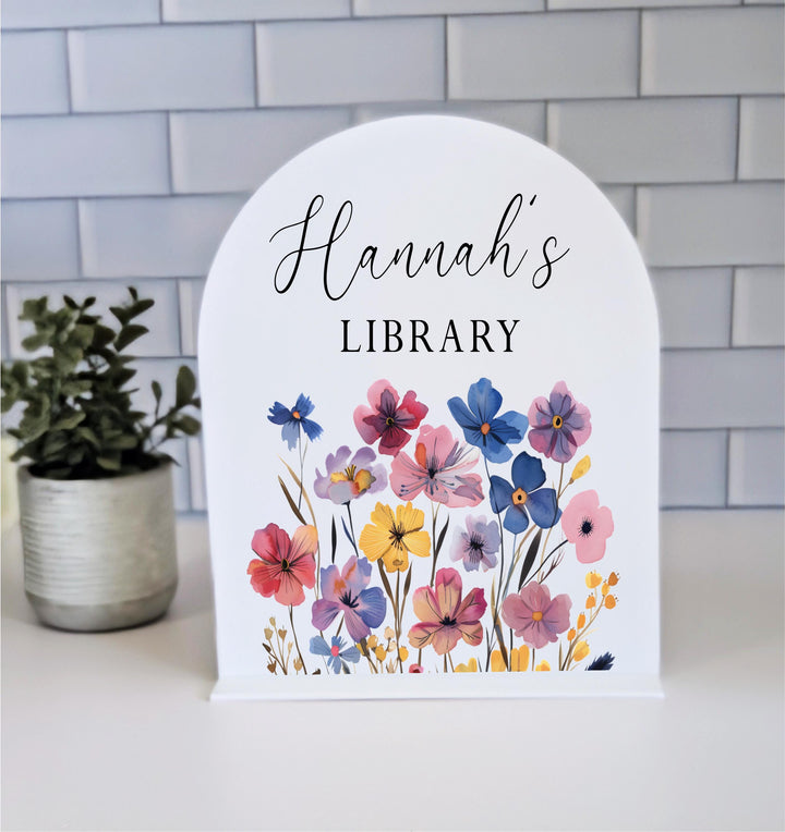 Personalized Home Library Sign Decor for Book Lovers