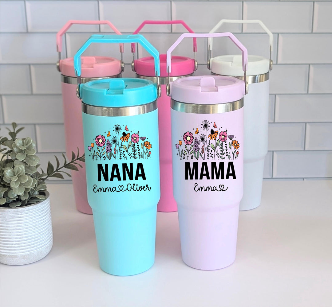 Personalized Gift Nana Floral Tumbler for Mom Grandma