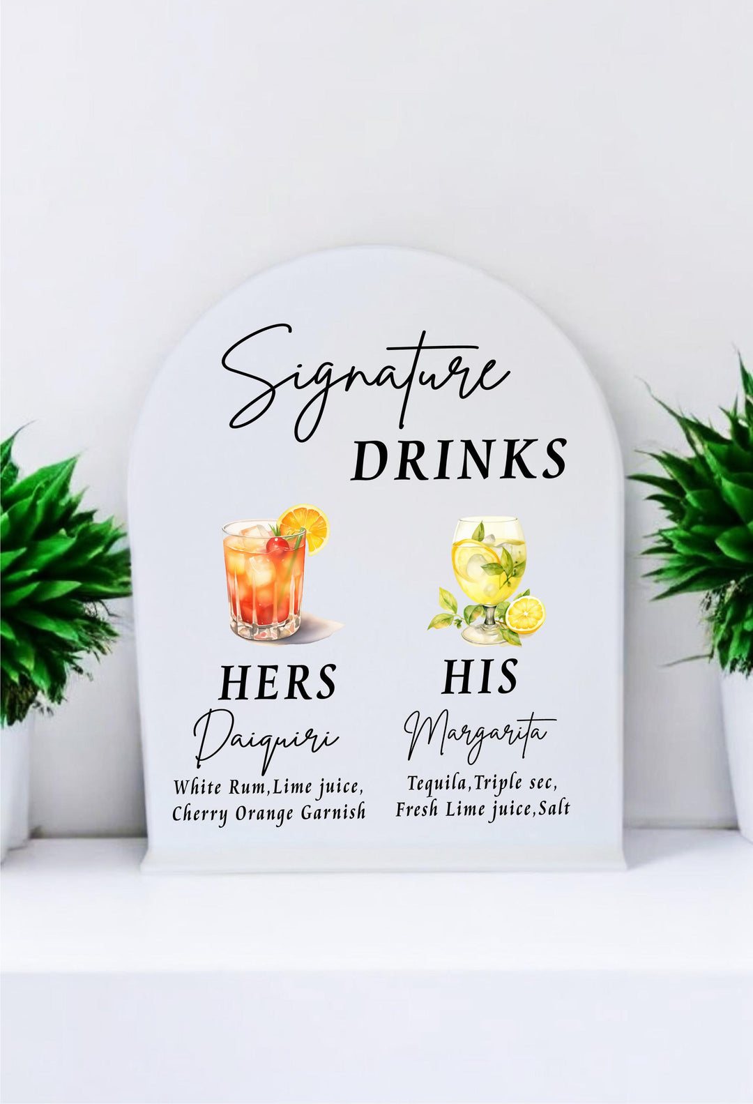 Signature Drink Sign Wedding Cocktail Menu Bar Sign