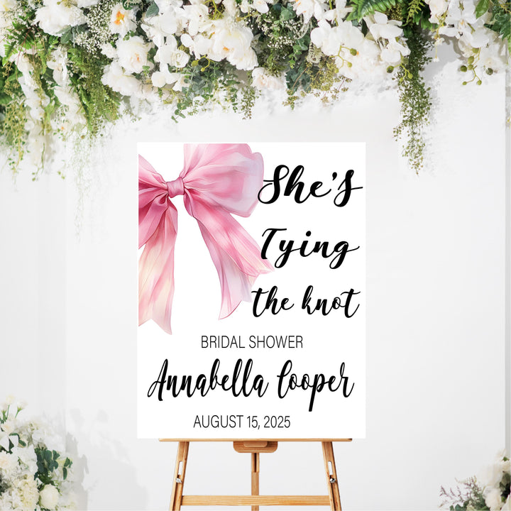 Custom Bridal Shower Sign – Tying the Knot