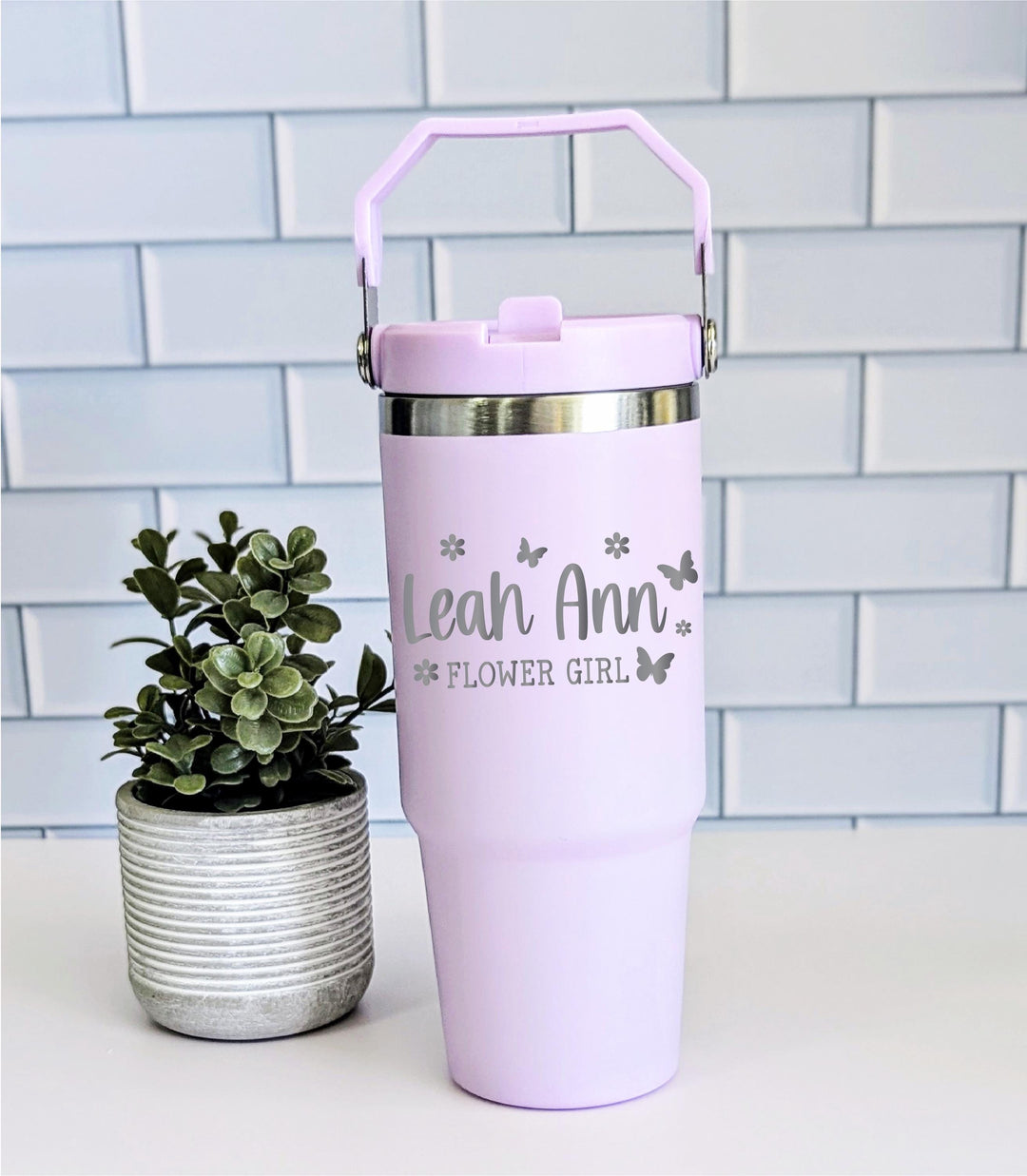 Flower Girl Name Cup Gift for Kids Custom Tumbler Engraved