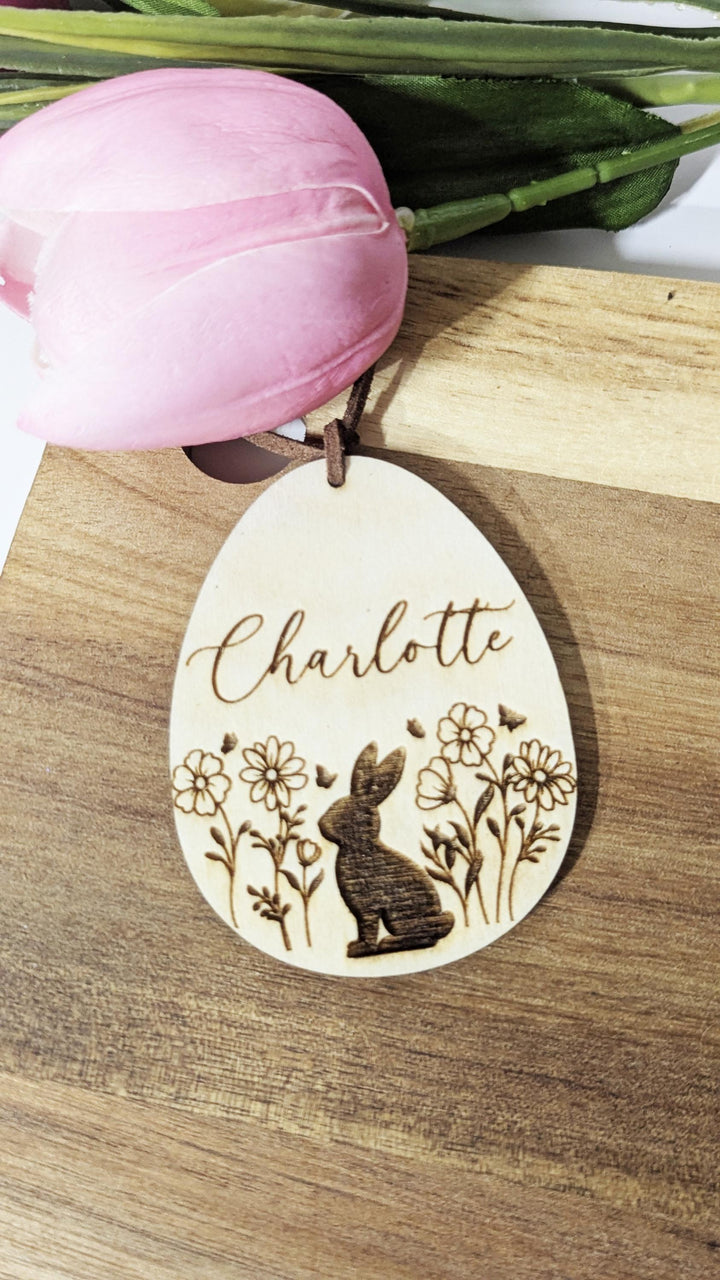 Customized Easter Name Tag Minimalist Egg Tag for Kids