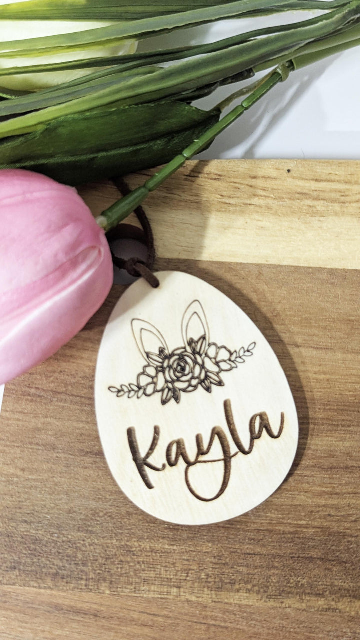 Customized Easter Name Tag Minimalist Egg Tag for Kids
