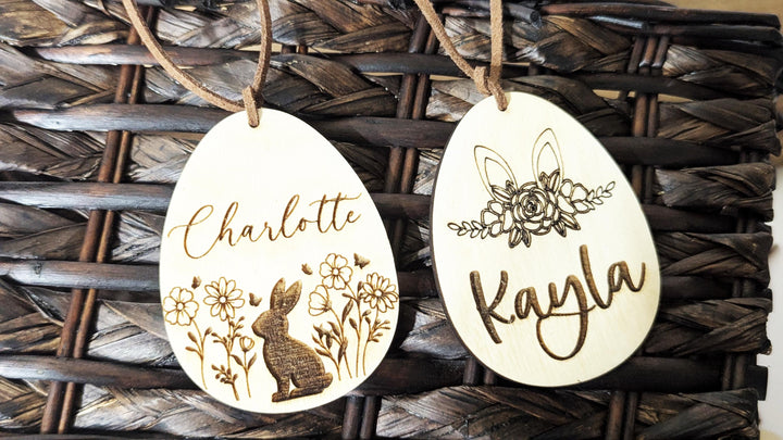 Customized Easter Name Tag Minimalist Egg Tag for Kids