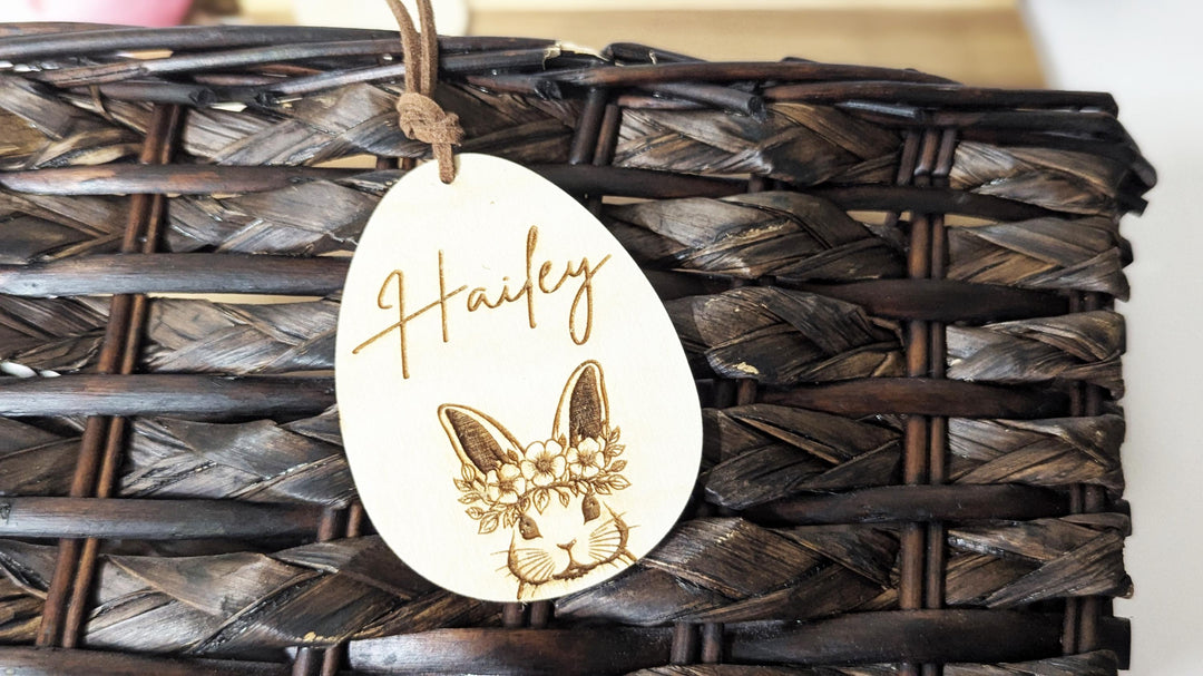 Customized Easter Name Tag Minimalist Egg Tag for Kids