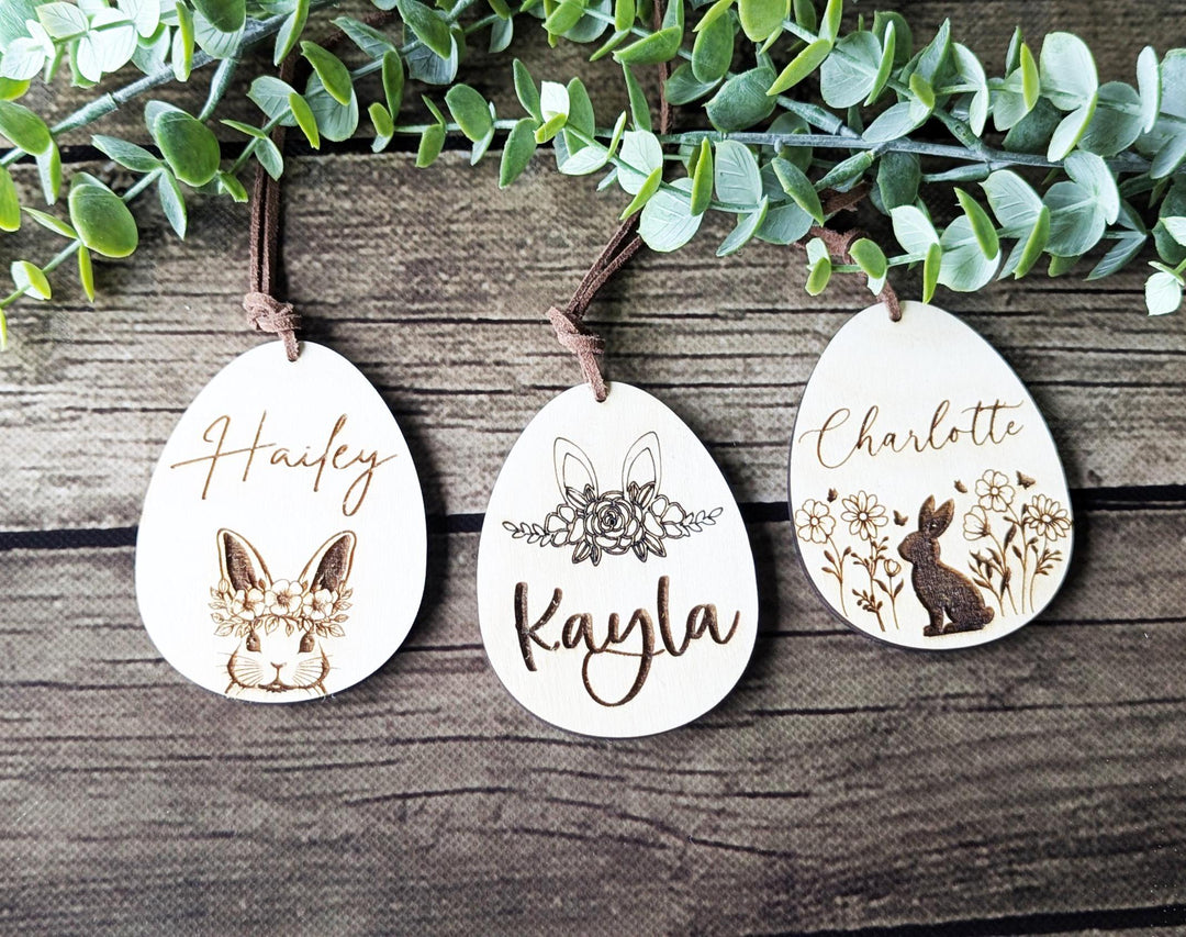 Customized Easter Name Tag Minimalist Egg Tag for Kids