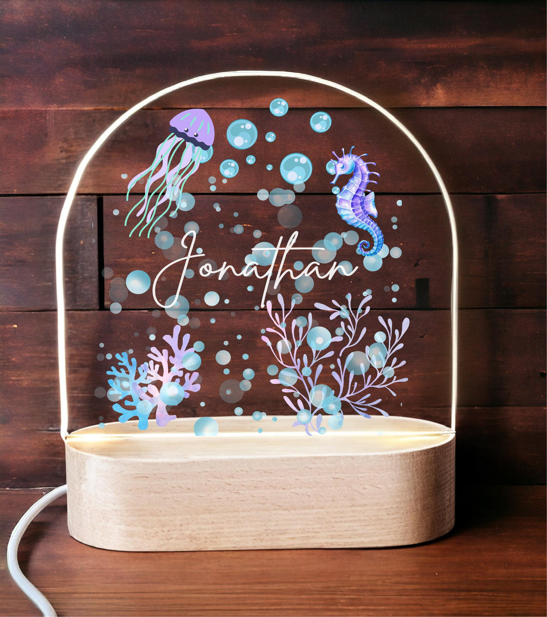 Personalized Ocean Room Decor Custom Name LED Light Gift