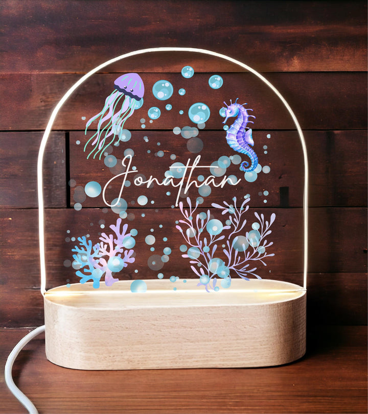 Personalized Ocean Room Decor Custom Name LED Light Gift