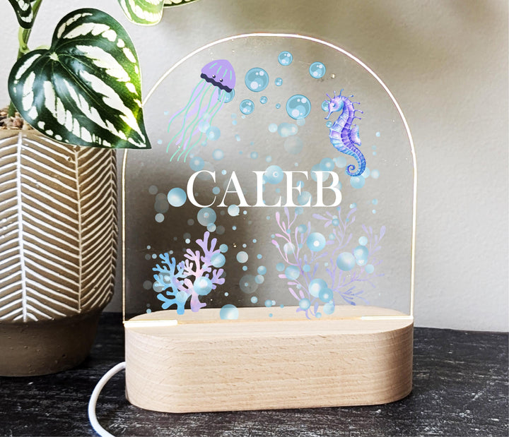 Personalized Ocean Room Decor Custom Name LED Light Gift