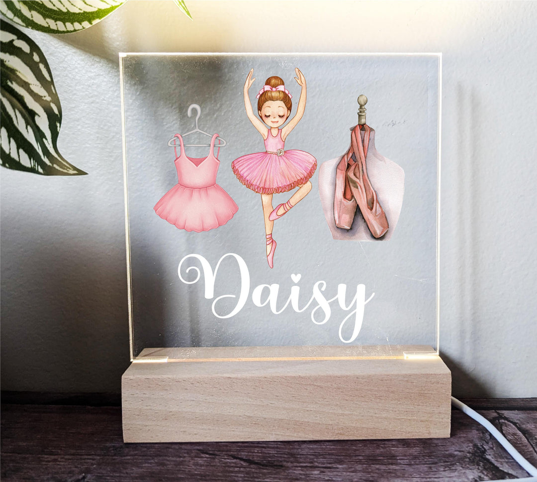 Personalized Ballerina Kids Room Decor Custom Name Light