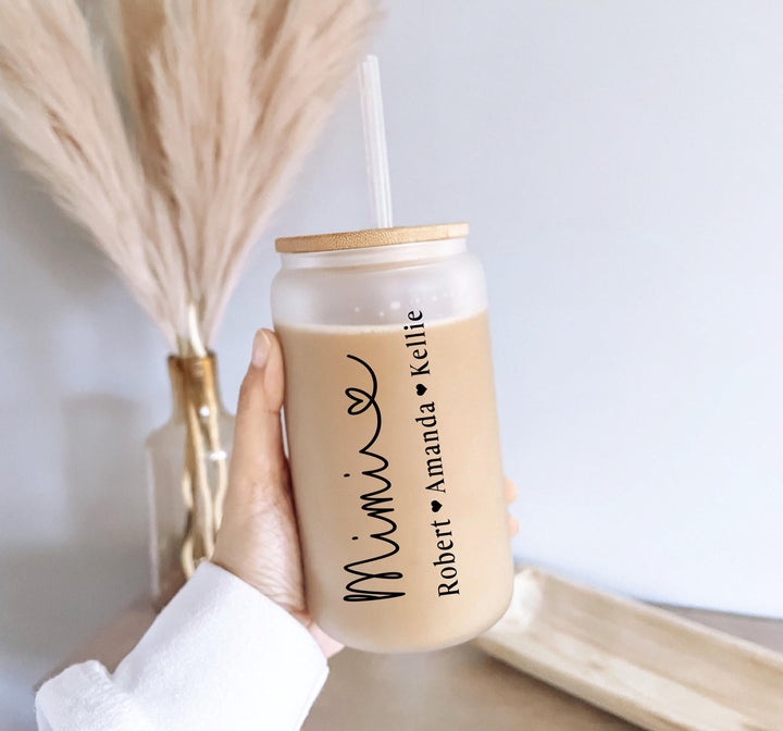 Mothers Day Gift Ice Coffee Cup Personalized Mom Glass Cup