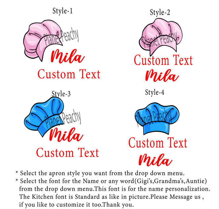 Personalized Chef Kitchen Apron Women with Pocket and Kids Matching Apron