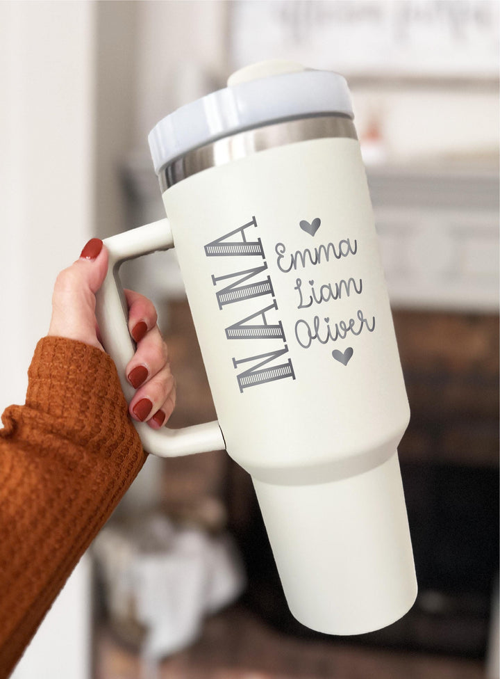Mothers Day Gift For Grandma Nana Tumbler With Grandkids Name