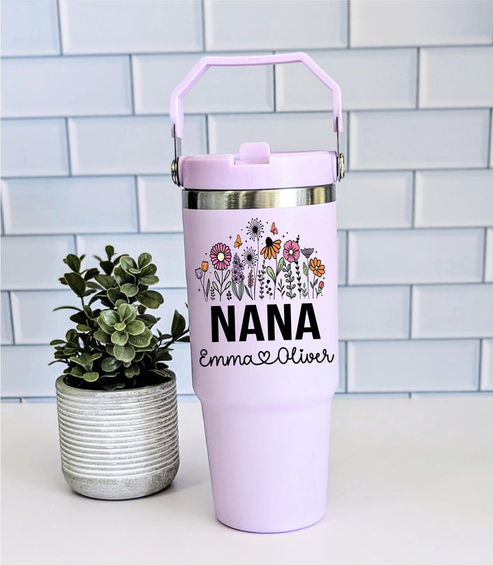 Personalized Gift Nana Floral Tumbler for Mom Grandma