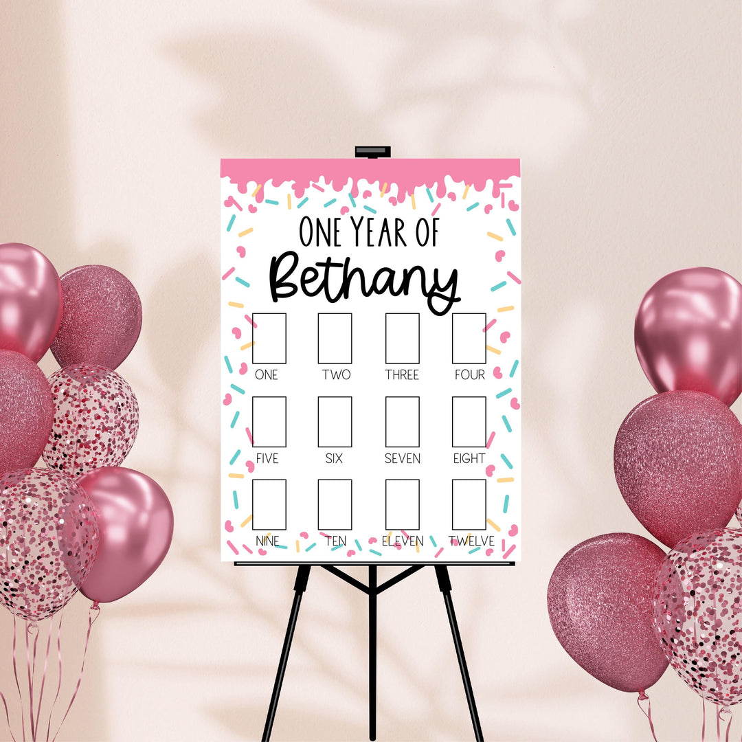 Sprinkle Theme First Birthday Photo Board Sign for Boys