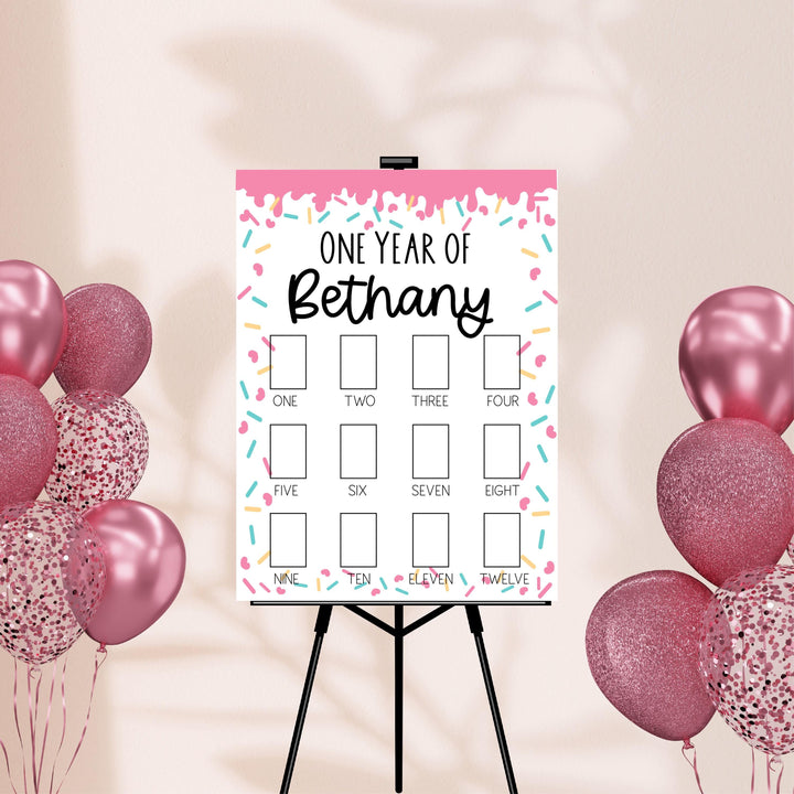 Sprinkle Theme First Birthday Photo Board Sign for Boys