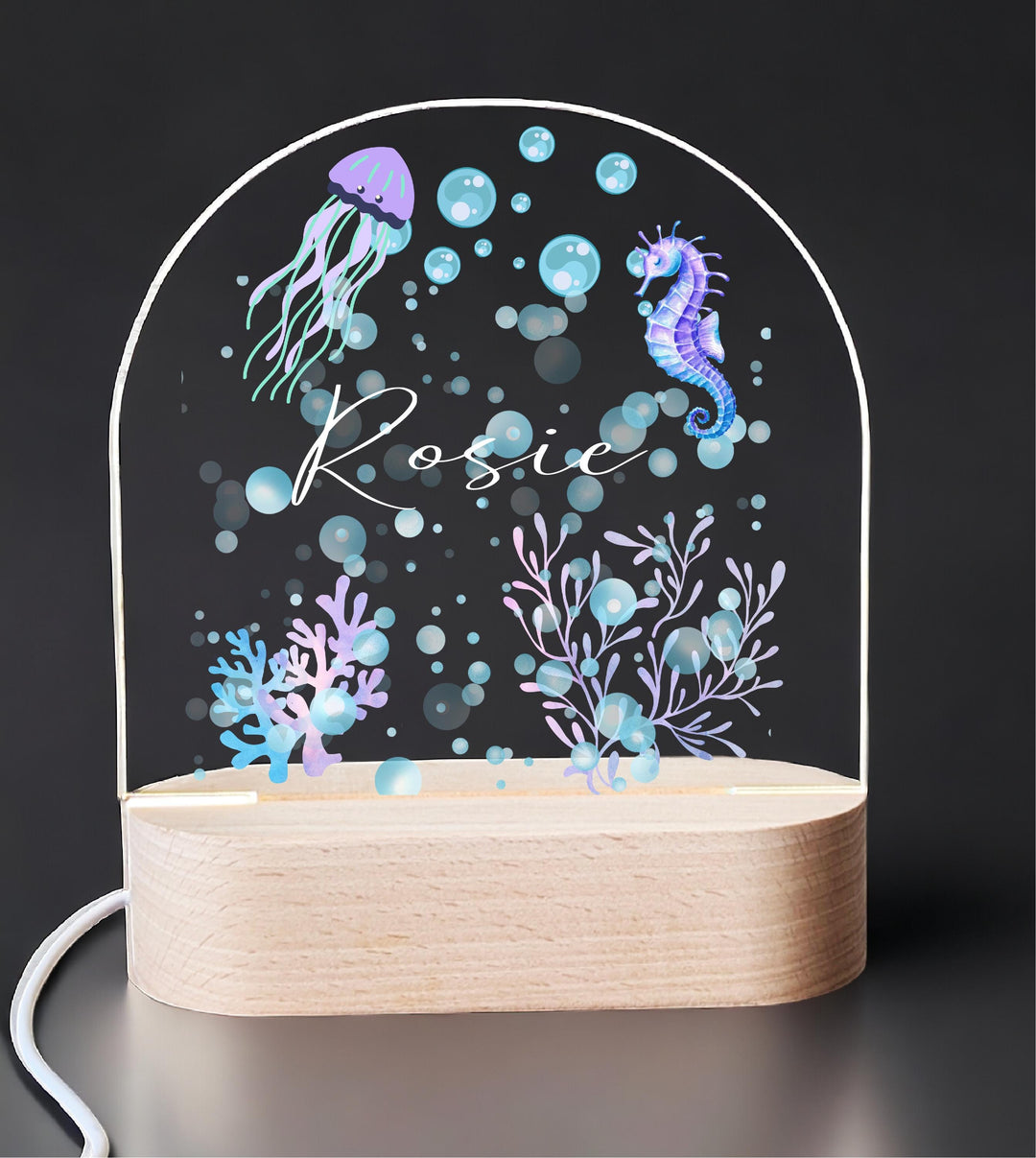 Personalized Ocean Room Decor Custom Name LED Light Gift